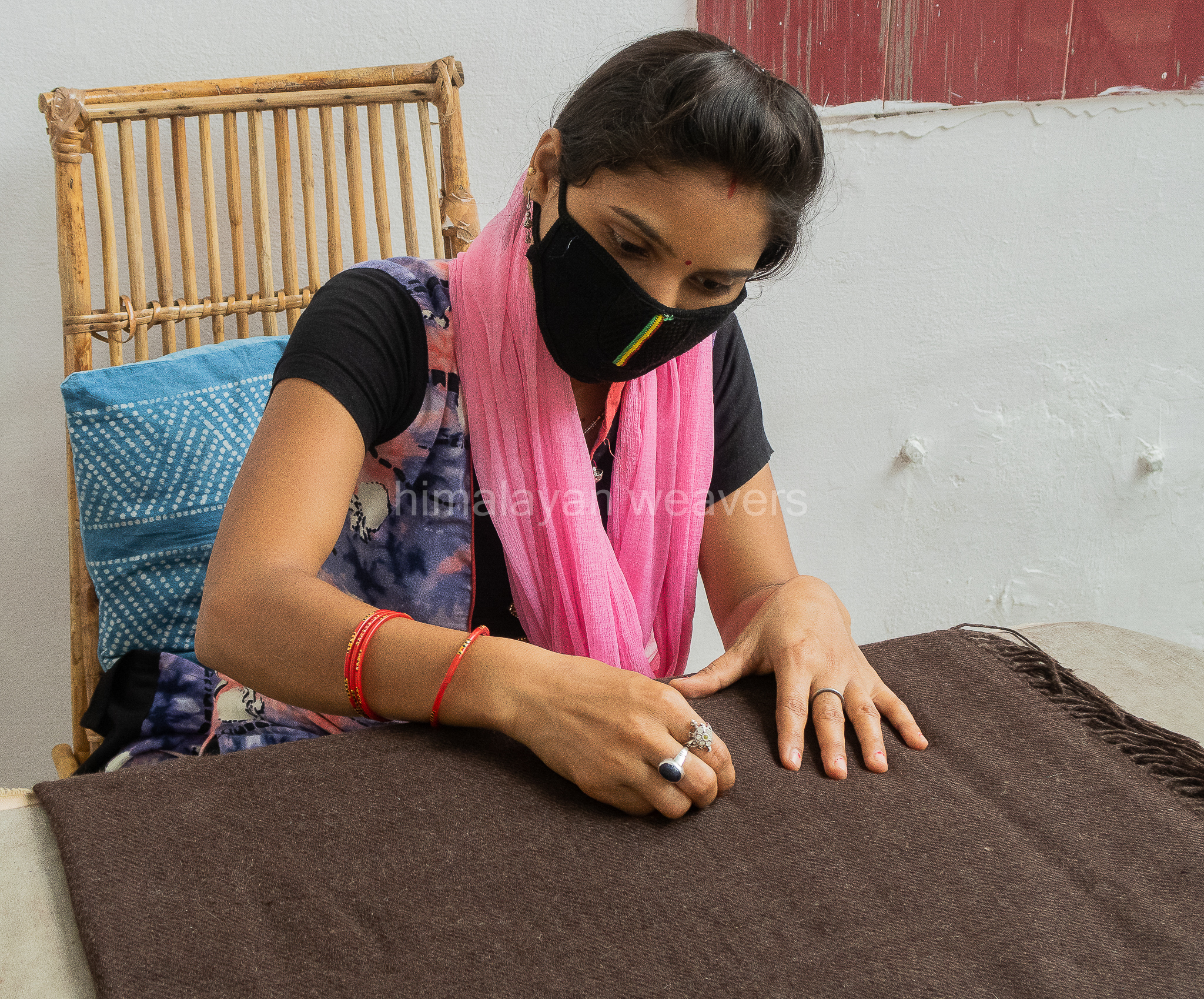 handmade yak wool shawl