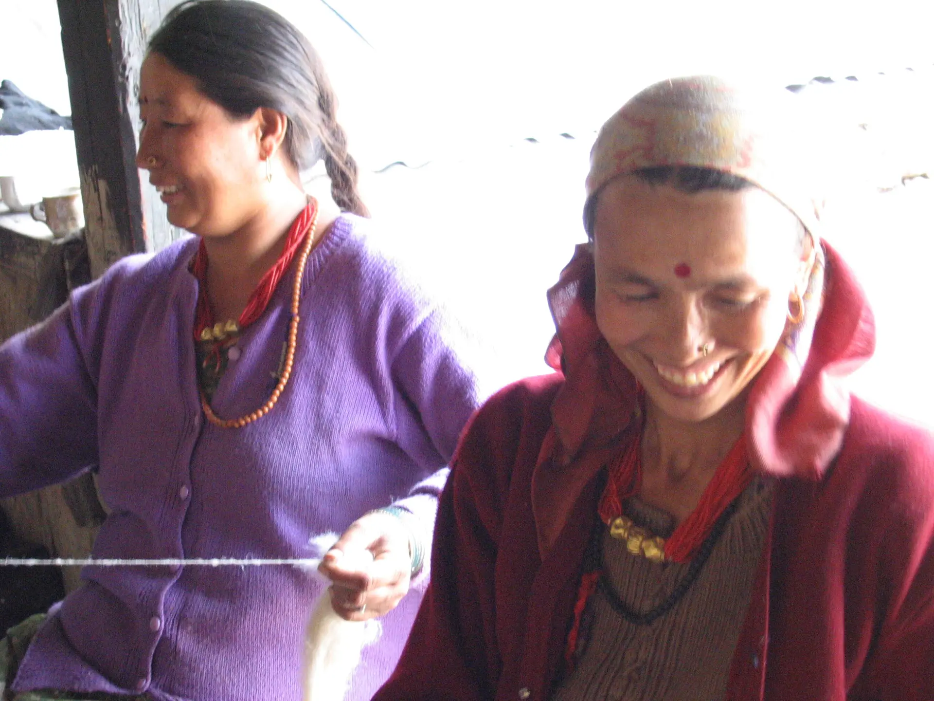Women doing weaving work